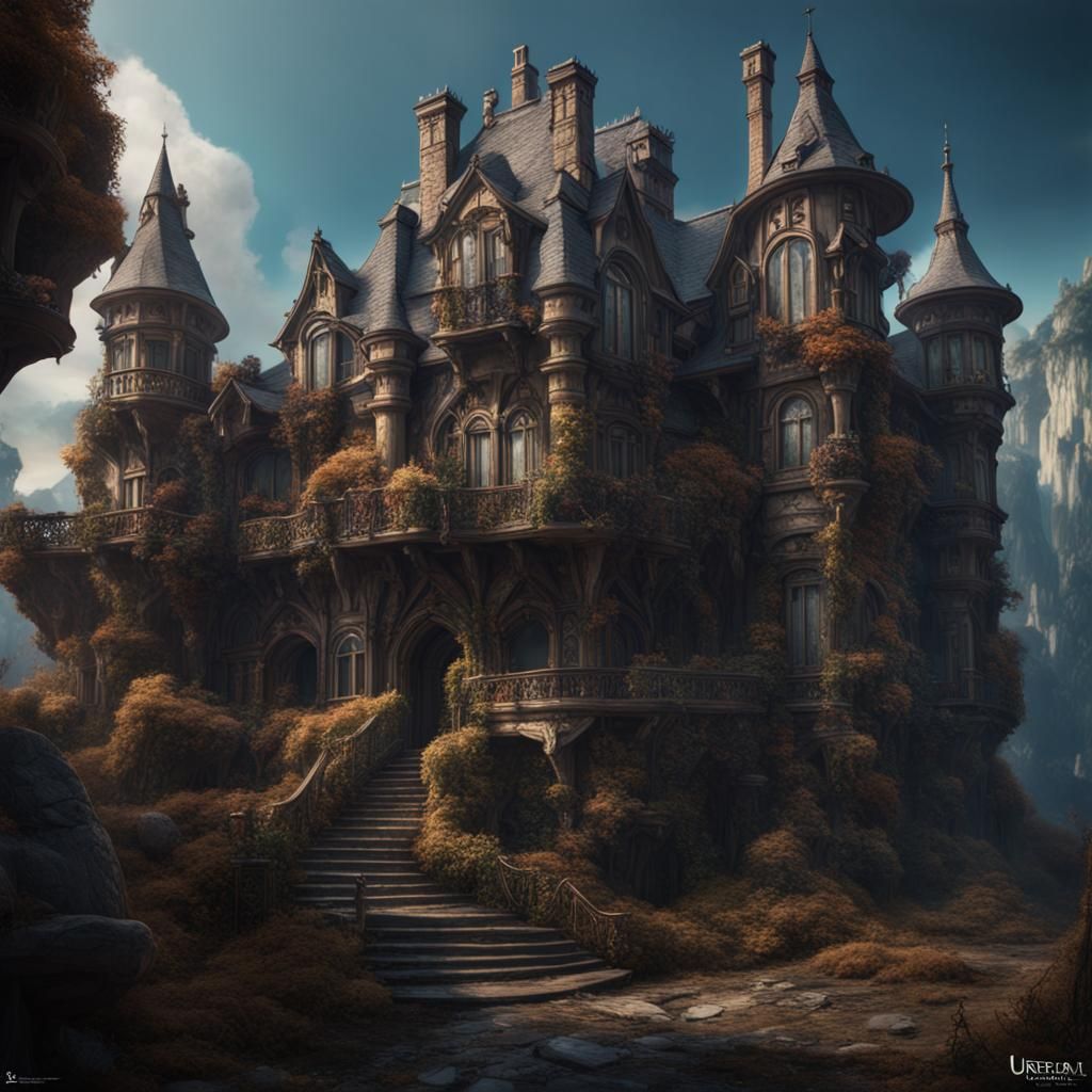 Creepy White Lady Ghost in Detailed Matte Painting