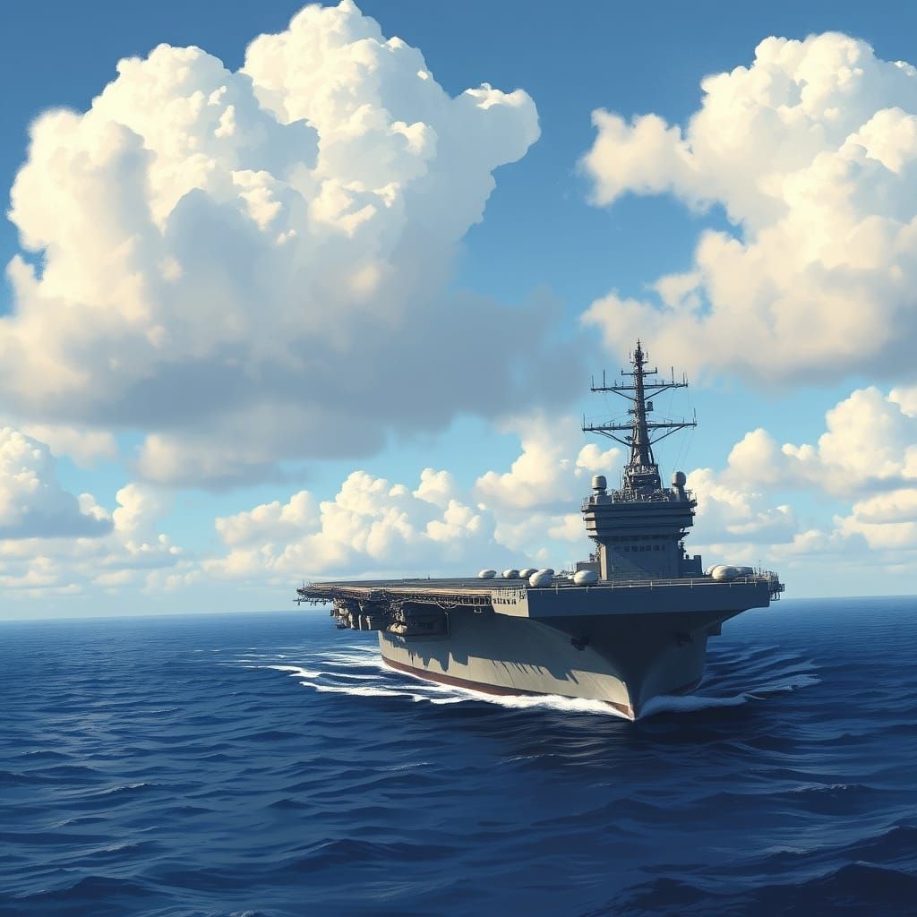 U.S.S. Lexington Under Azure Skies