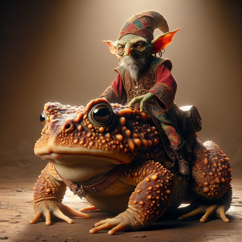 Goblin Rider on Toad in Fantasy World