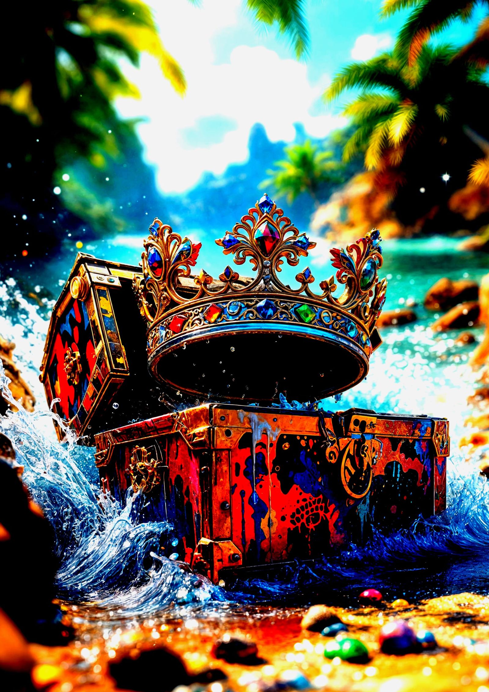 Treasure Chest Washed Ashore on Paradise Island