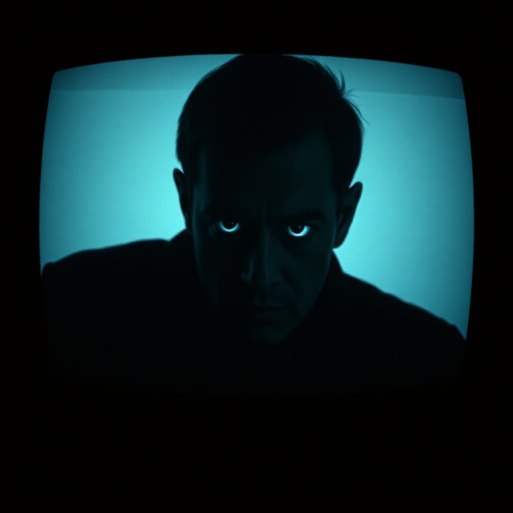 Eerie Silhouette Emerges From TV Static