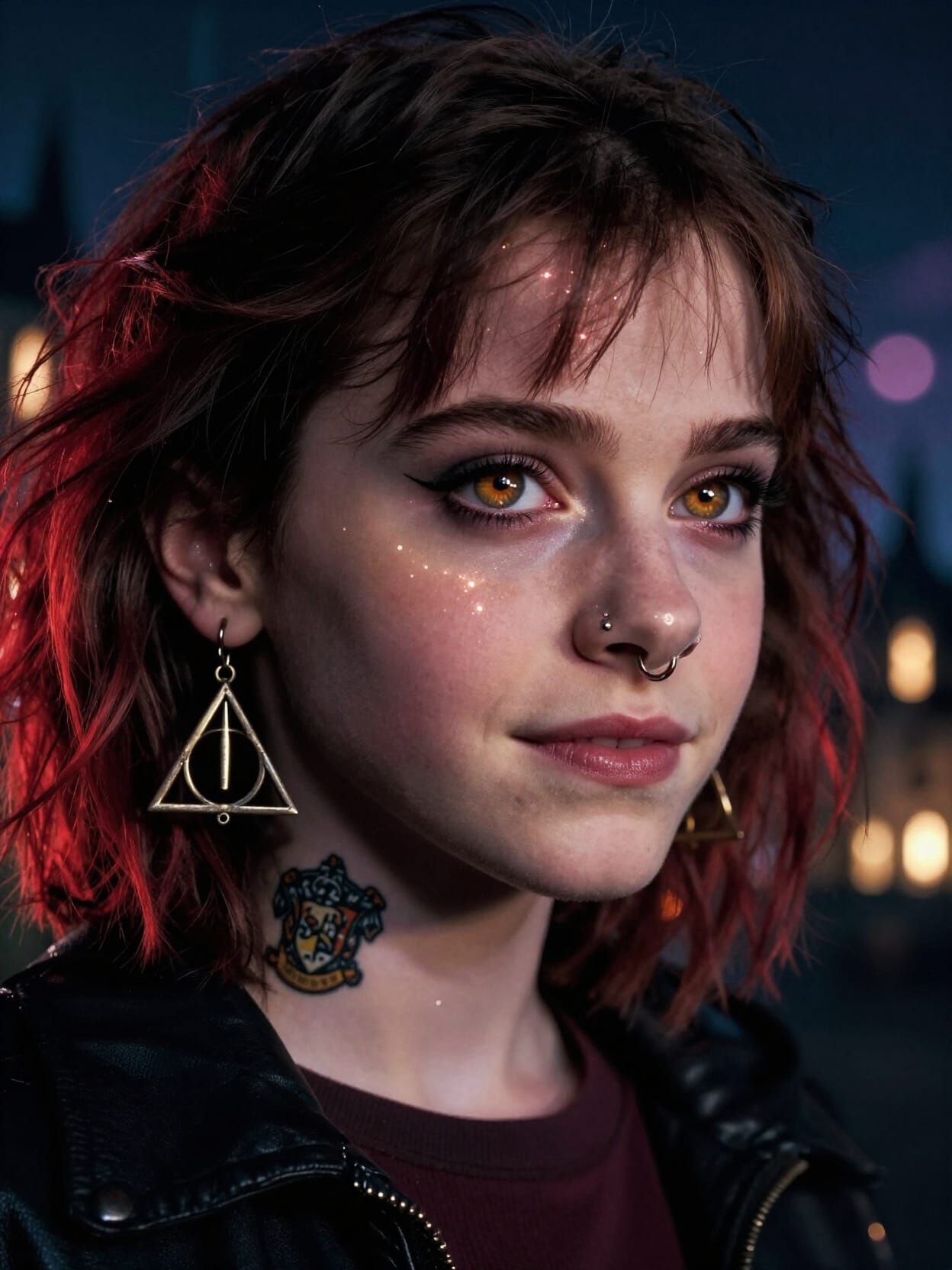 Hermione Granger as Alt Girl with Fireworks Reflection