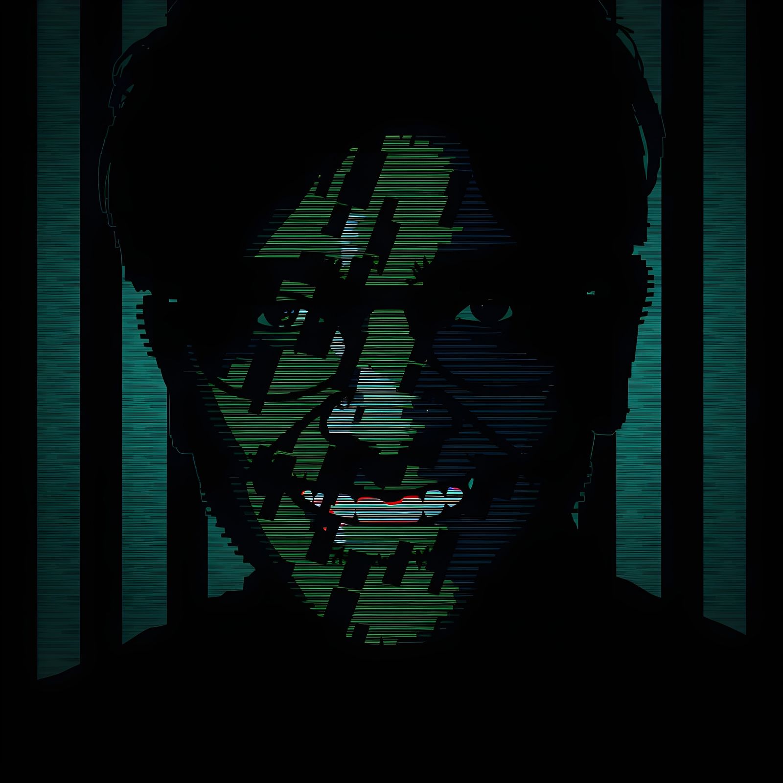 Glitch Art Portrait of Self-Destruction