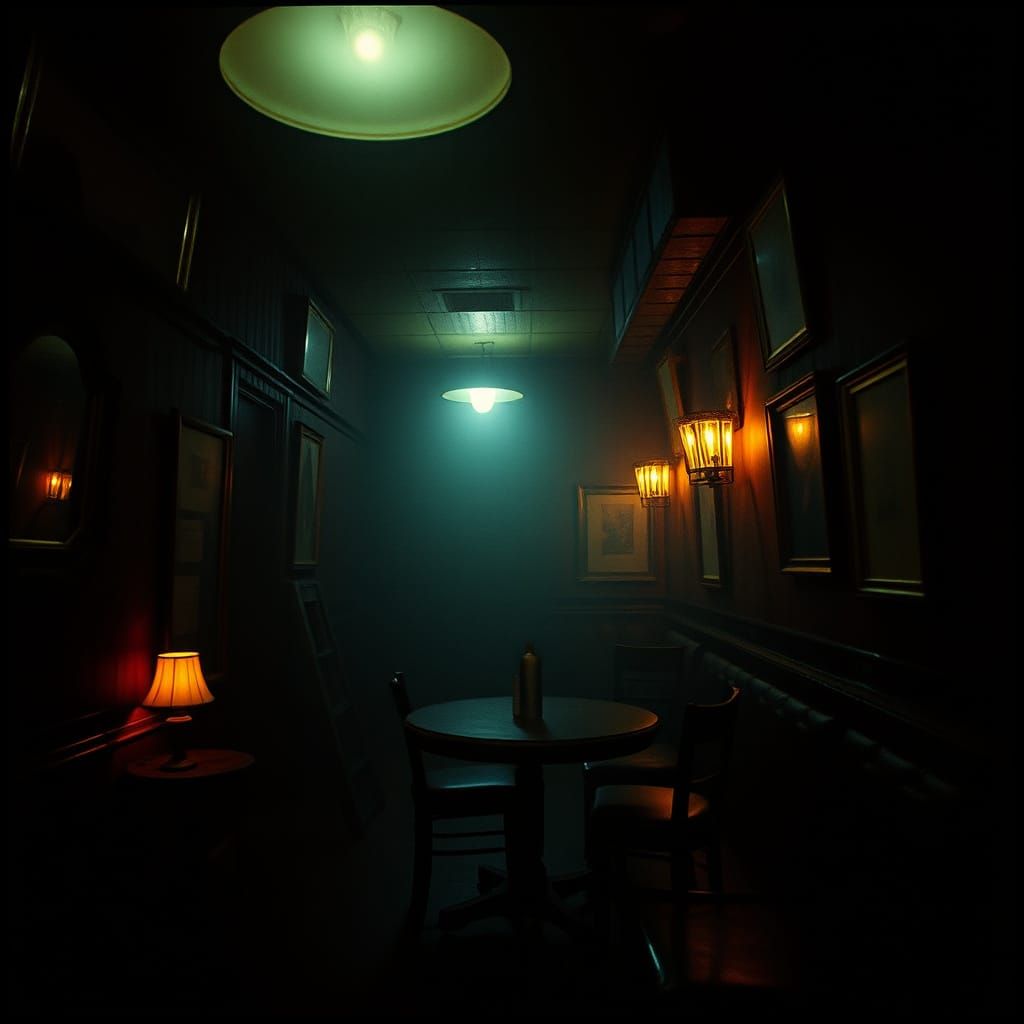Atmospheric Speakeasy in Cinematic Film Style