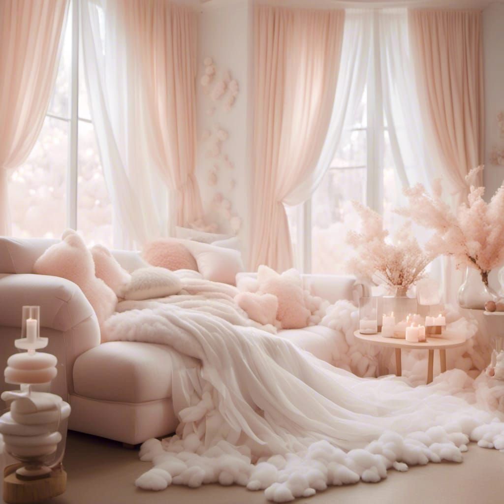 Dreamy Marshmallow Minimalism Bedroom with Soft Light