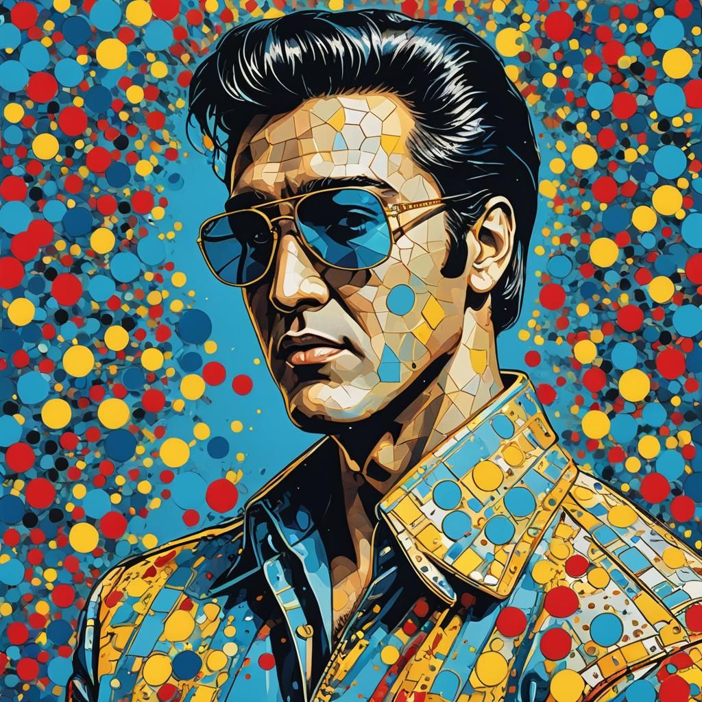 Elvis Portrait in Pop Art Style