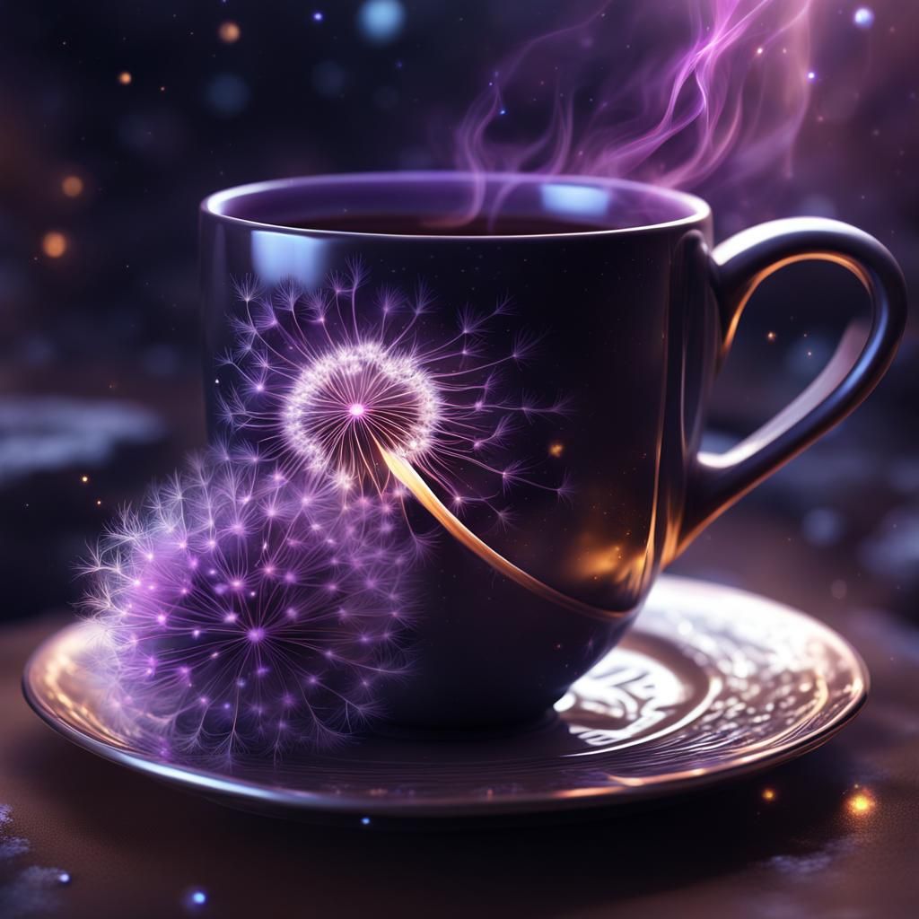 Purple Dandelion Coffee on a Magical Night