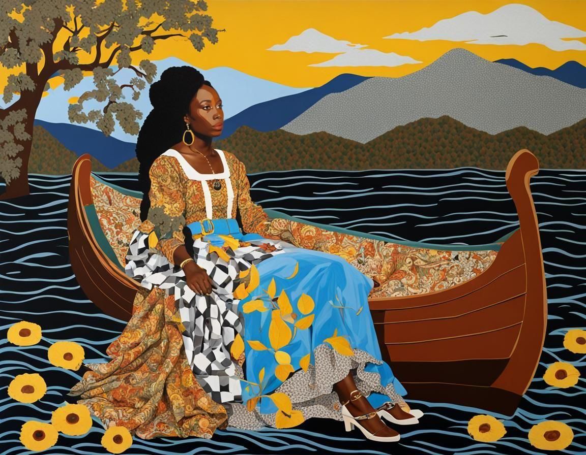 The Lady of Shalott: Collage Art Portrait