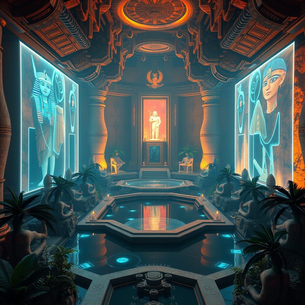 Epic Virtual Reality Chamber Inspired by Ancient Egyptian To...