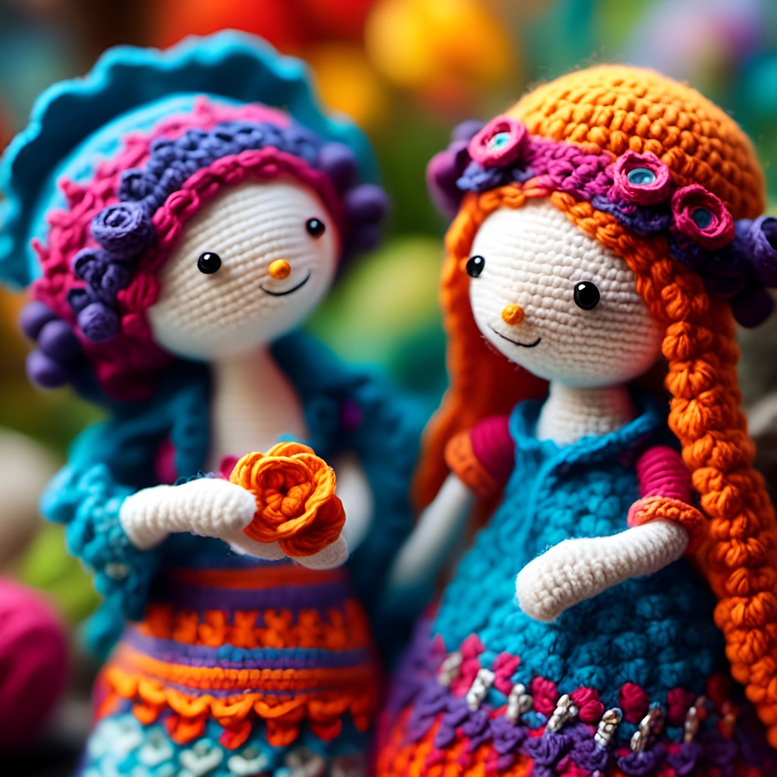 Kindness Scene with Crochet Figures
