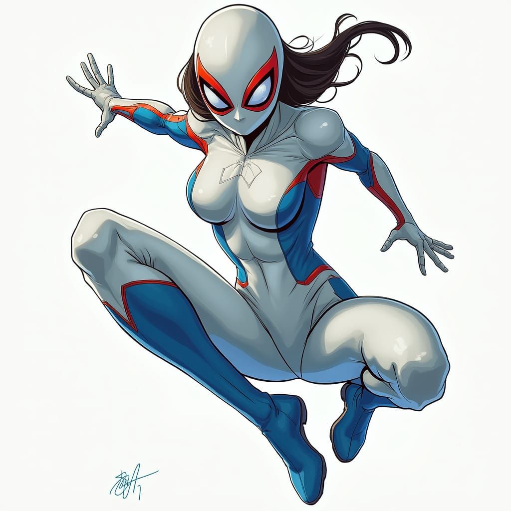 Spider-Girl in Dynamic Comic Book Art Style