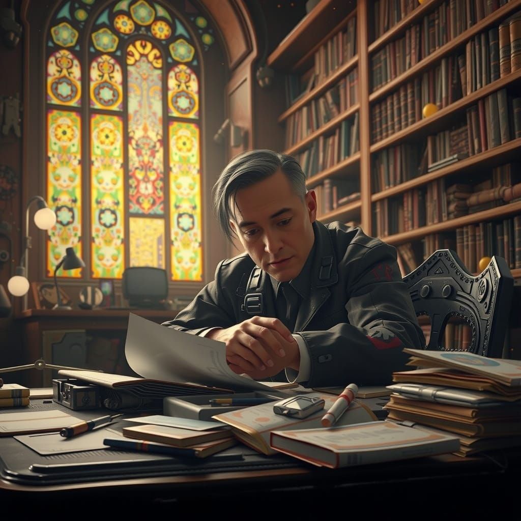 Surreal Futuristic Space Odyssey in Cyberpunk Aesthetic