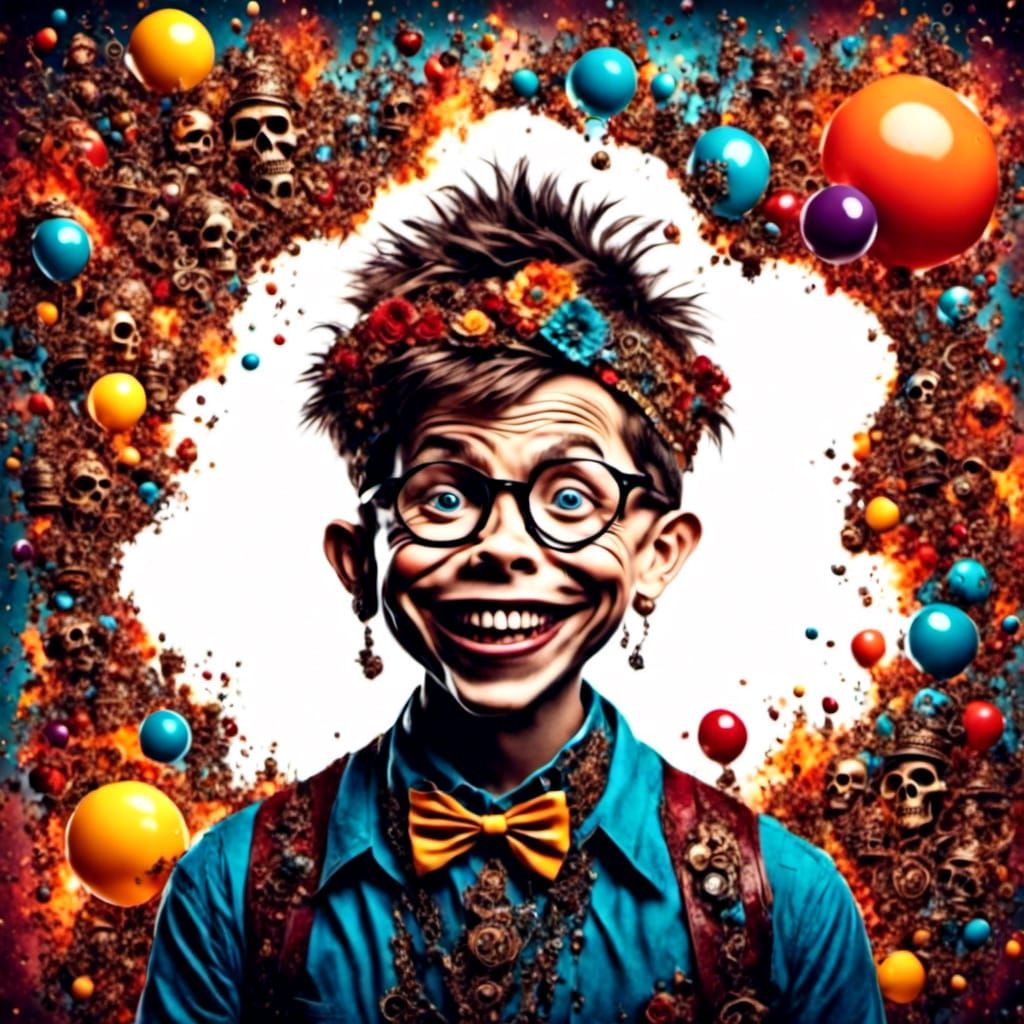 Alfred E. Neuman as Hippie in Dark Fantasy Style