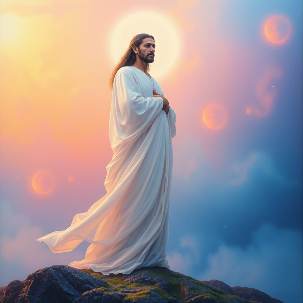 Divine Being Watches Earth with Quiet Love