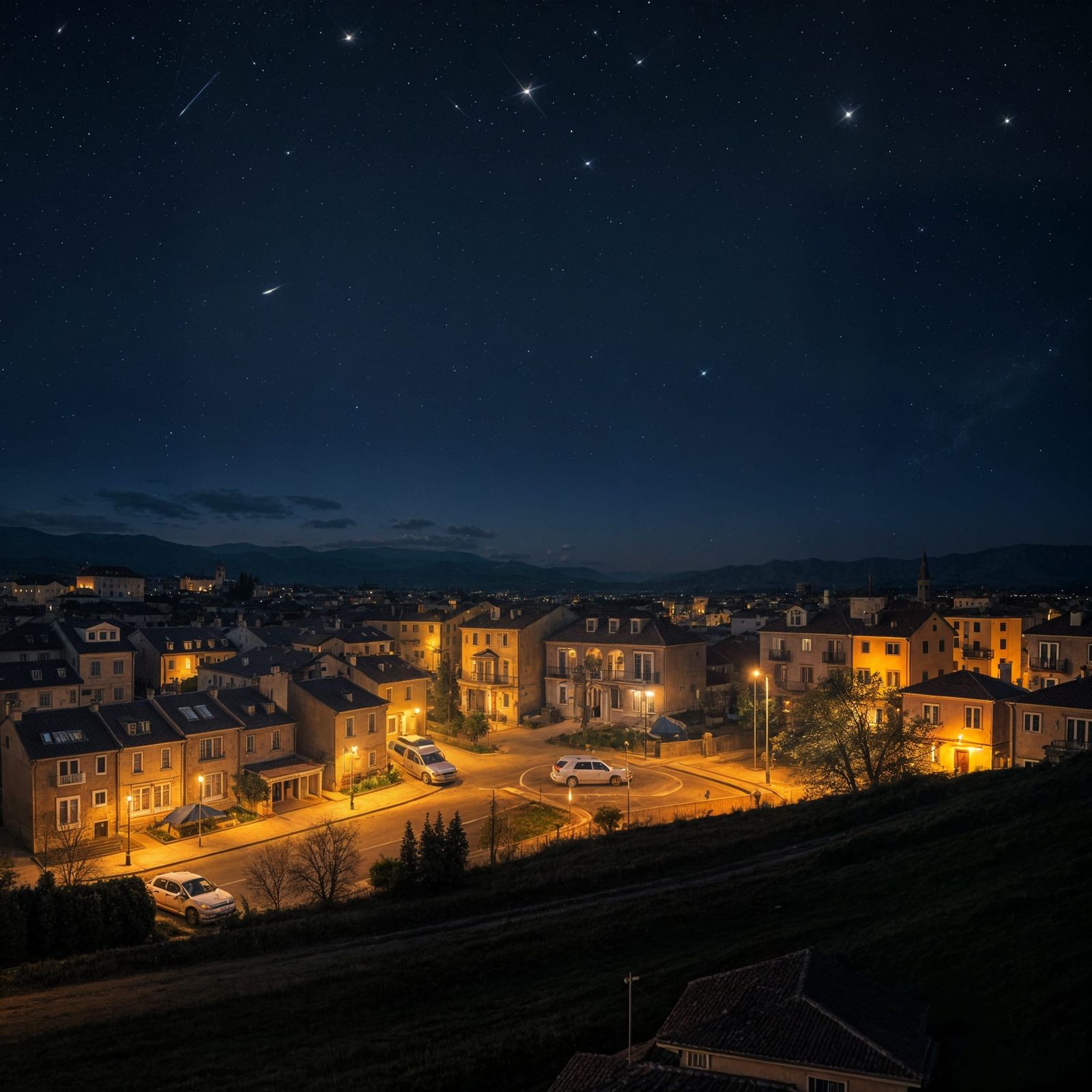A town at night