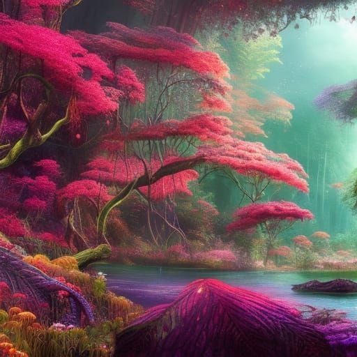 Lush Forest with Carnivorous Flowers in Unreal Engine