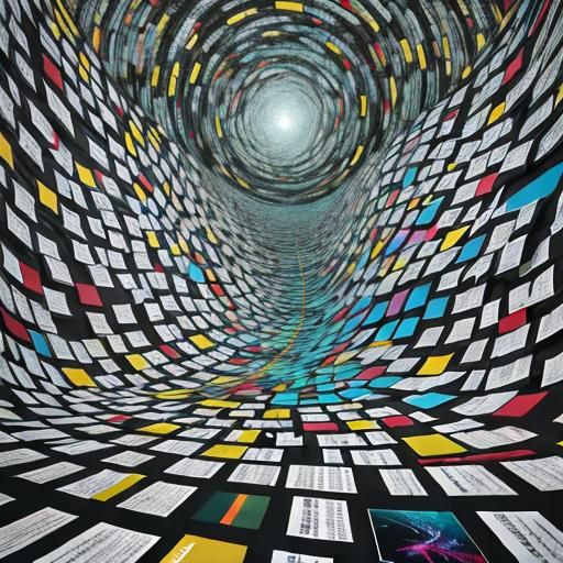 Psychedelic Words Flowing Into a Cup: Surreal CGI Art