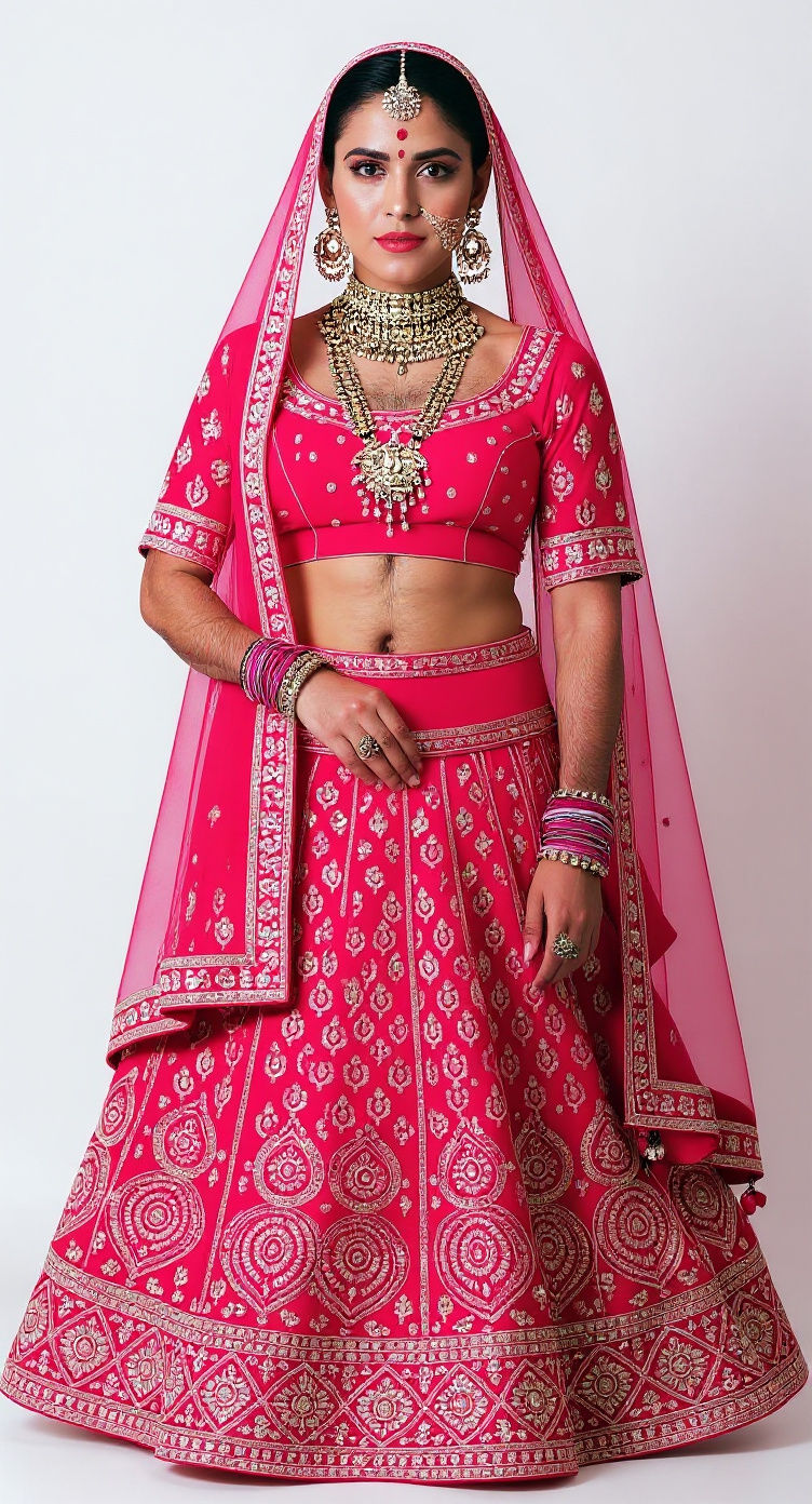 Indian Bridal Jewelry and Lehenga Choli