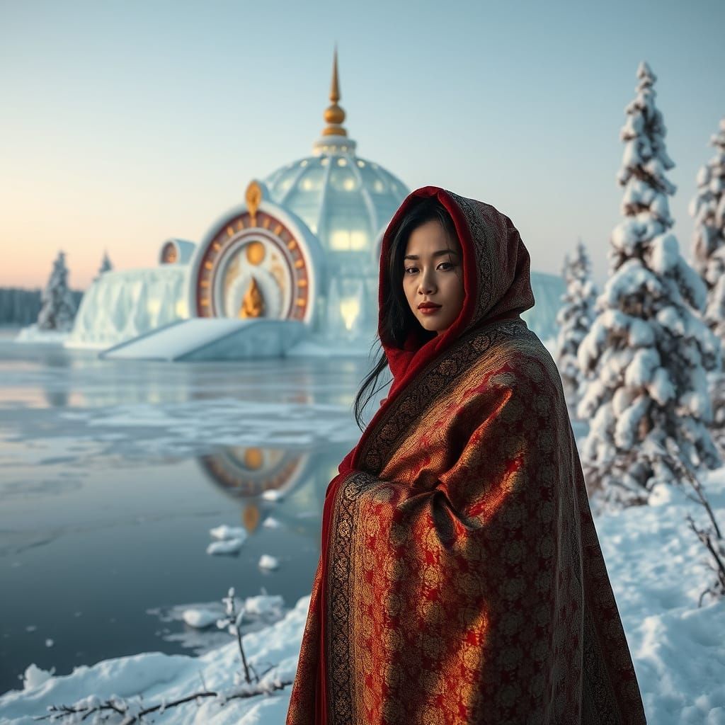 Surreal Siamese Goddess in Winter Wonderland, Inspired by Cy...