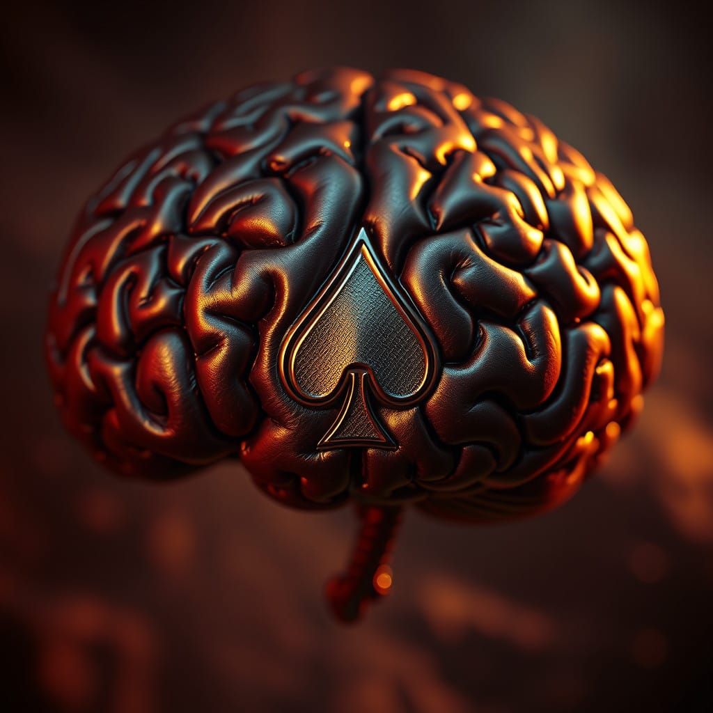 alien brain with a spade logo