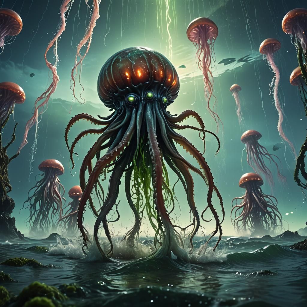 Human Squid Emerges on Alien Marine Planet