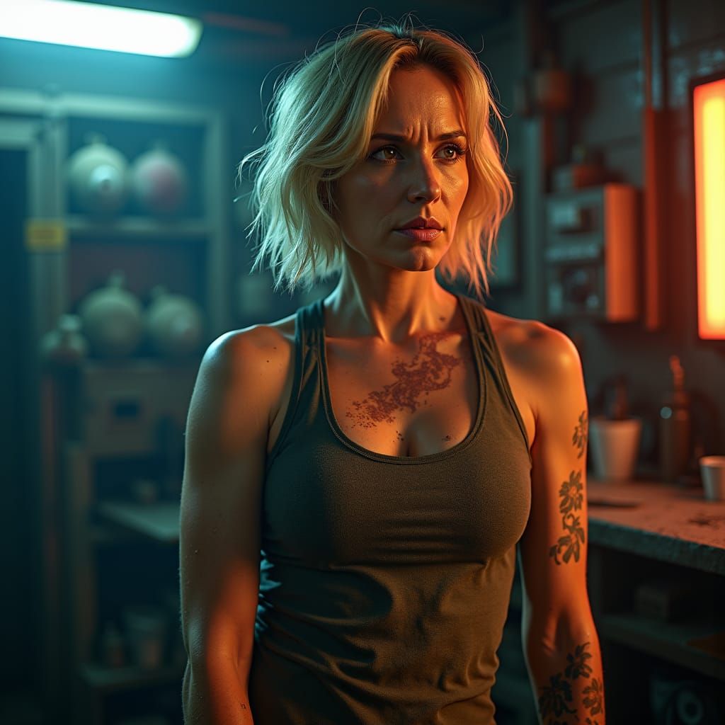 Sci-Fi Mechanic in Graphic Novel Art Style