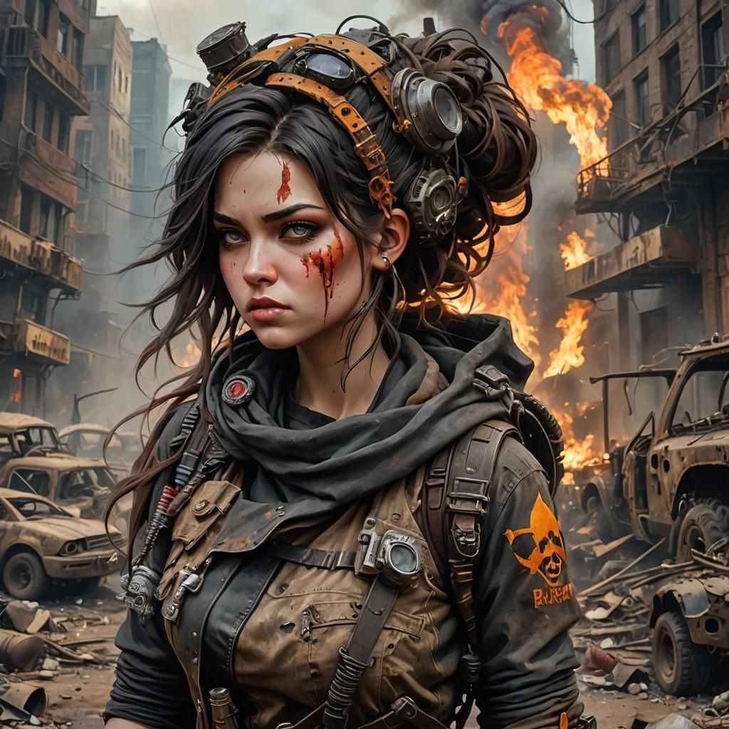 Betty Boop as Post-Apocalyptic Warrior