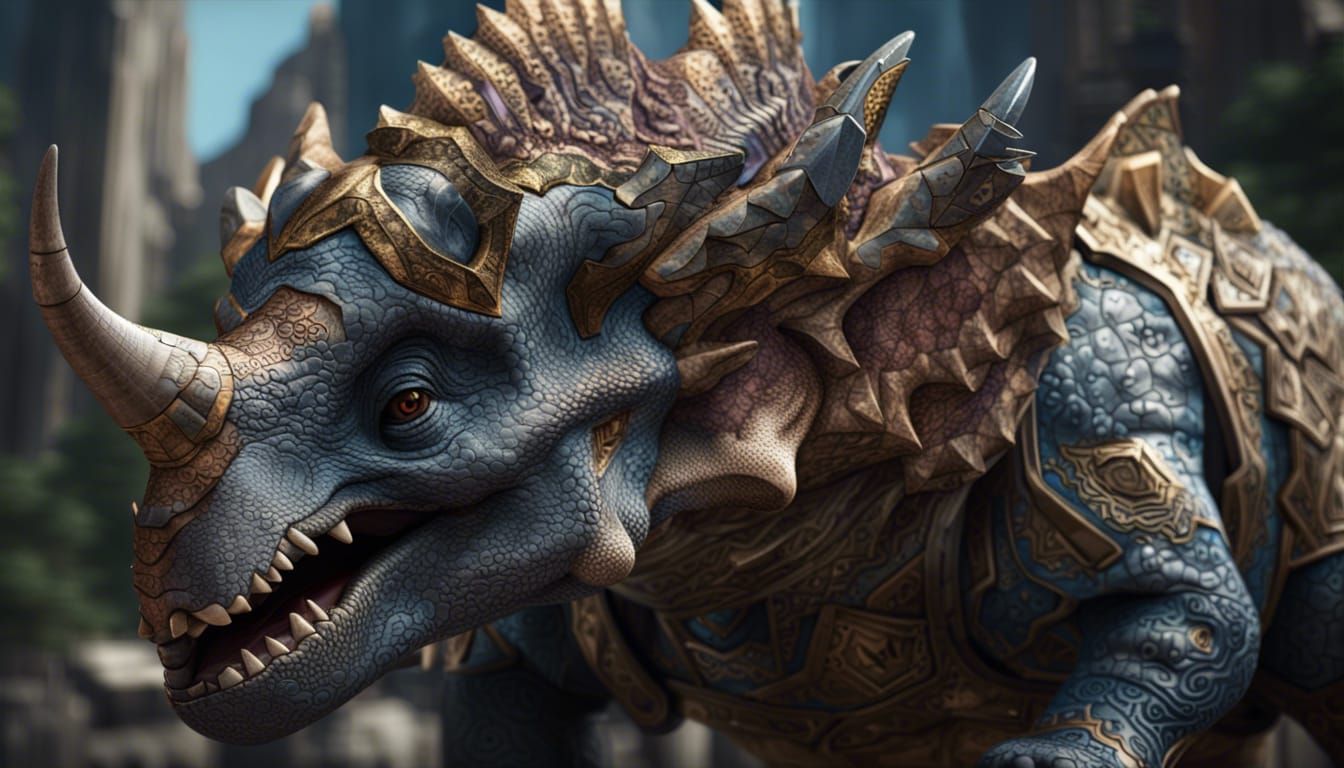 Triceratops Superhero in Elaborate CGI Render