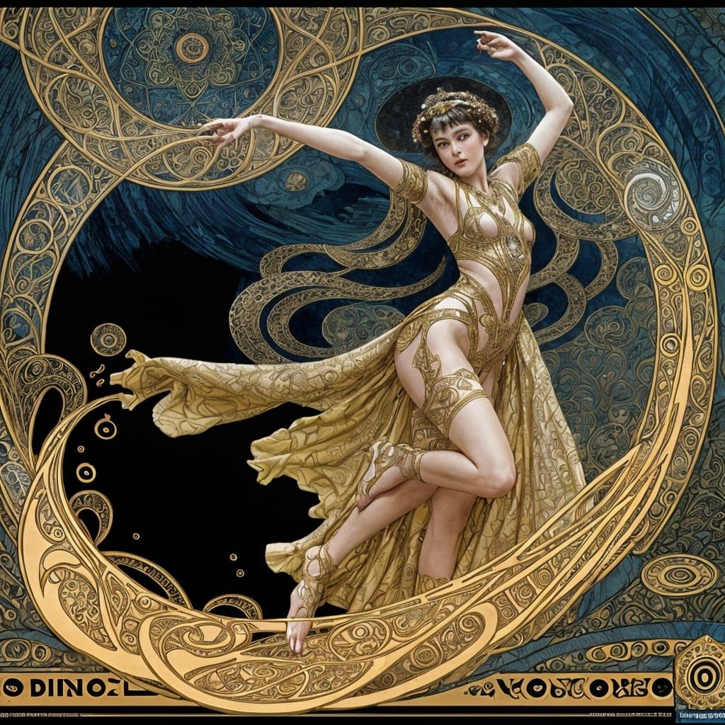Elegant Dancer in Art Nouveau Style