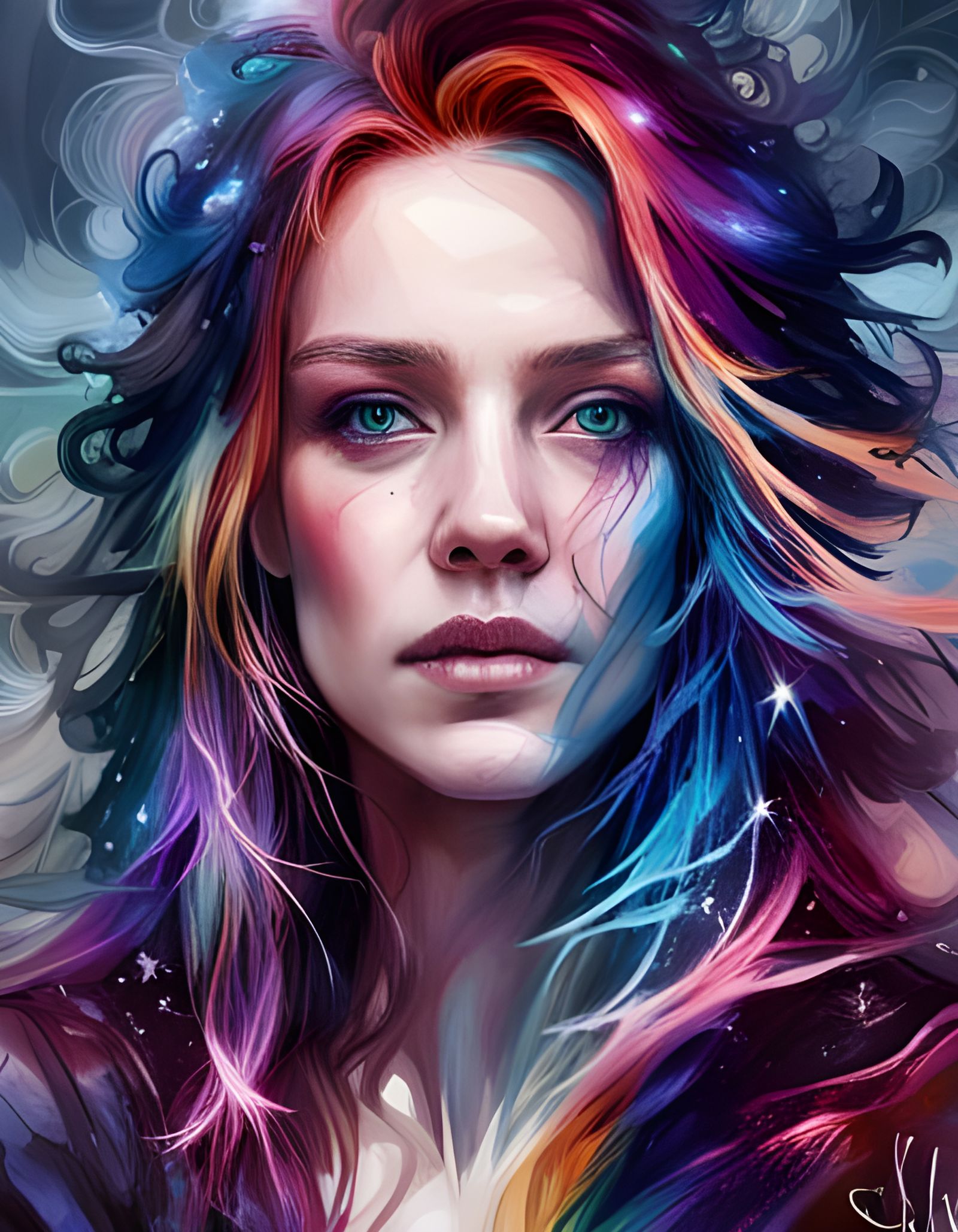 Magical Cosmic Dark-Rainbowscape in Hyper-Realistic Style