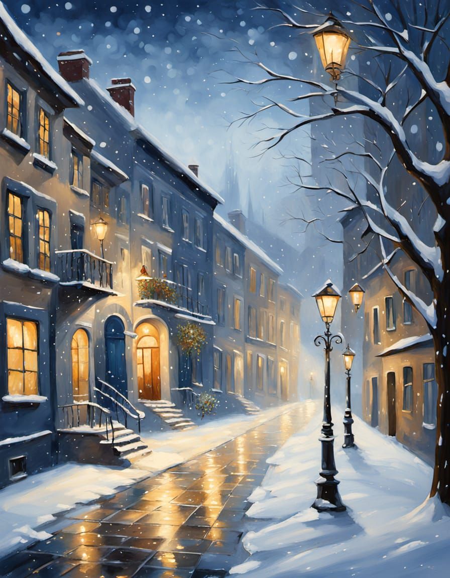 Whispers of the Past in a Snowy Historic Town