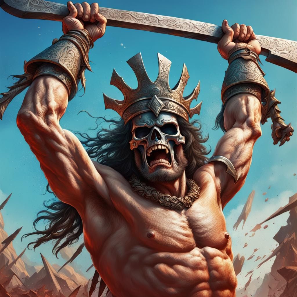 King Kull's Triumphant Rise: Hyperrealistic Splash Art