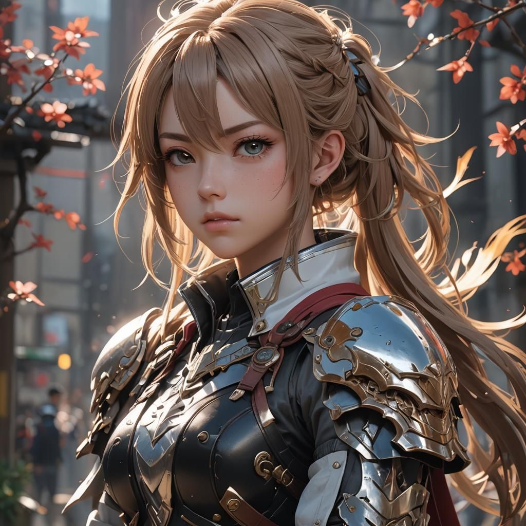Anime Style Teenage Girl: Detailed 3D Render