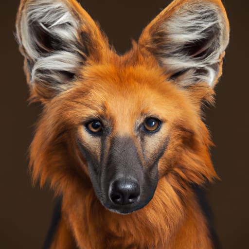 Maned Wolf Portrait in Professional Photography Style