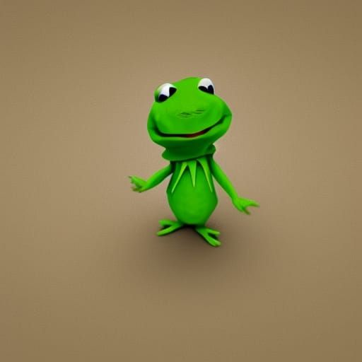 Kermit-like Character Portrait Generated by AI