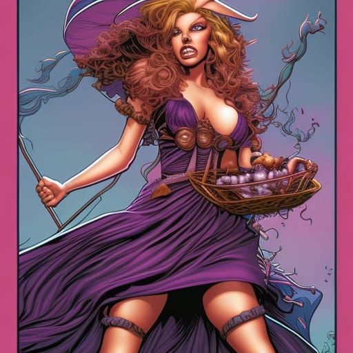 Candy Witch in Comic Book Art Style