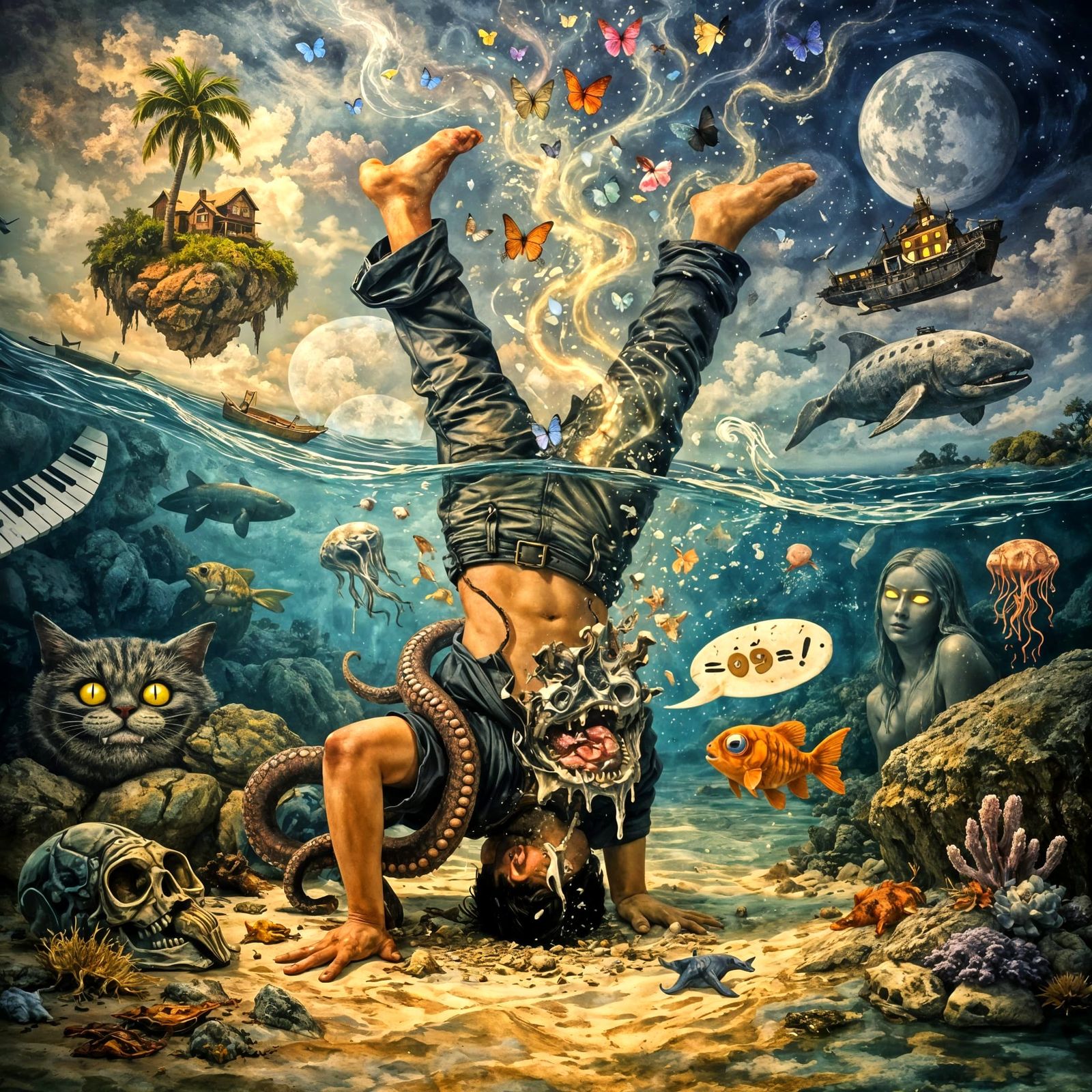 Surreal Underwater Hallucination in Magical Trip Style