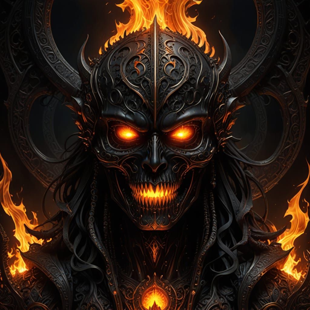 Burning Typography of World Peace in Gothic Digital Style