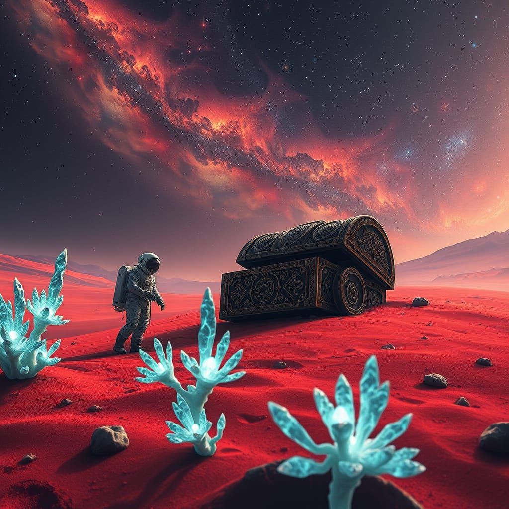 Astronaut Finds Treasure on Alien Planet