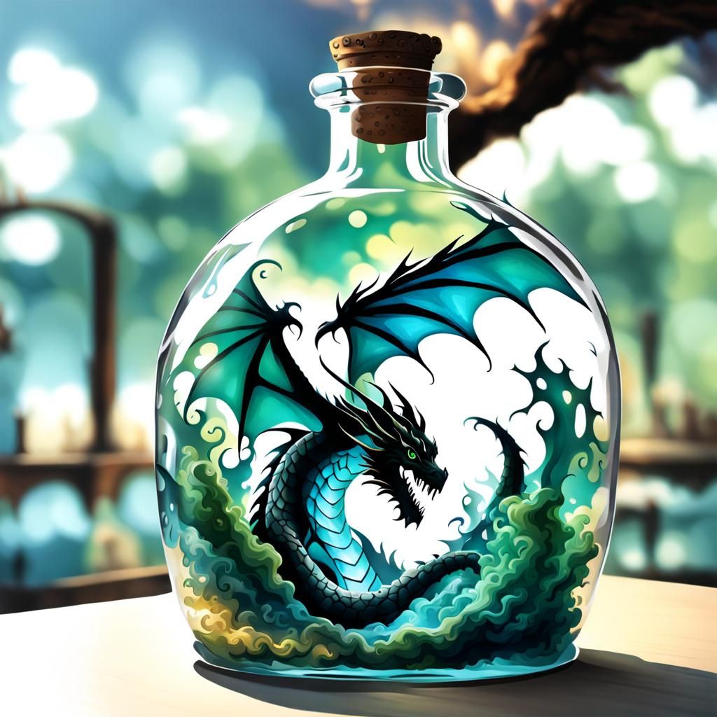 Dragon in a Floating Bottle