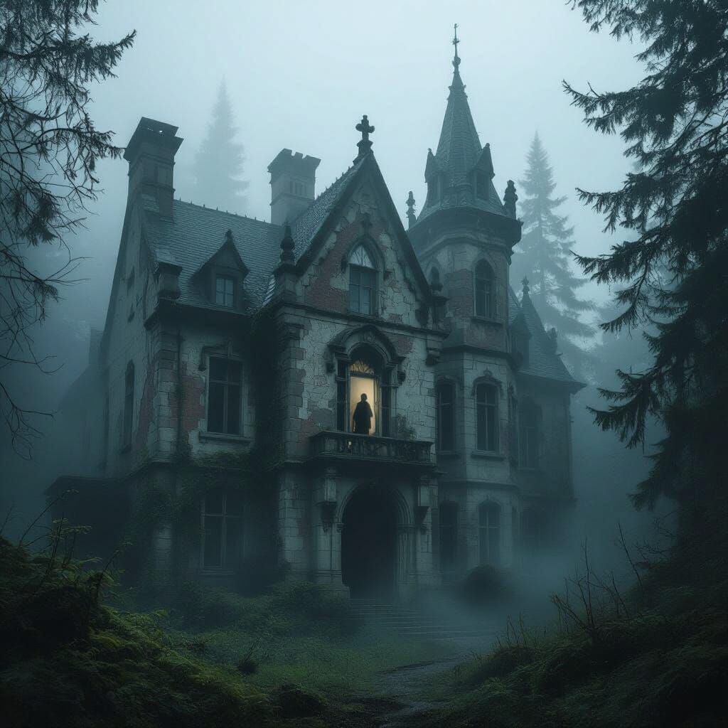 Eerie Abandoned School in Gothic Style