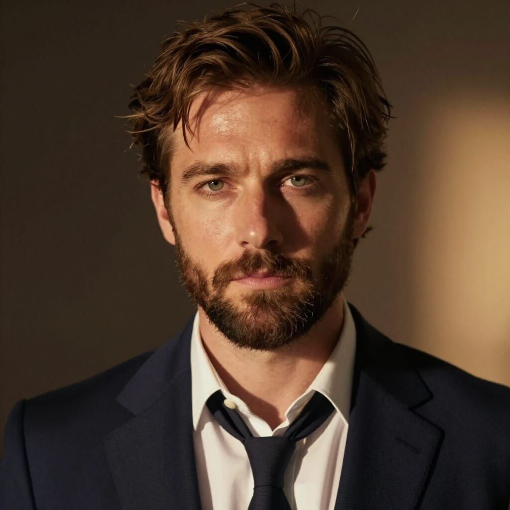 Moody Editorial Portrait of a Man in Studio