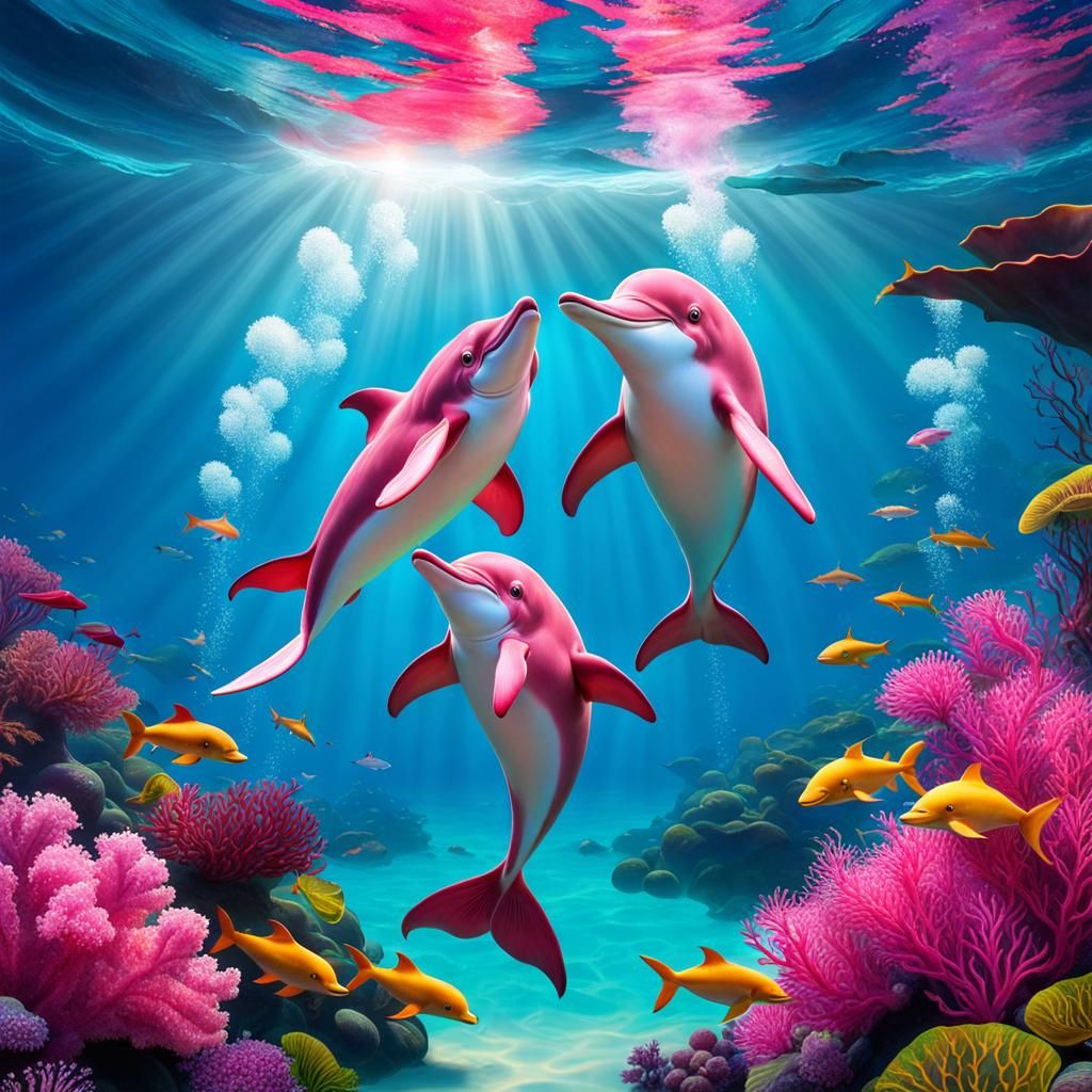 Amazon Pink Dolphins Celebrate Clean Ocean