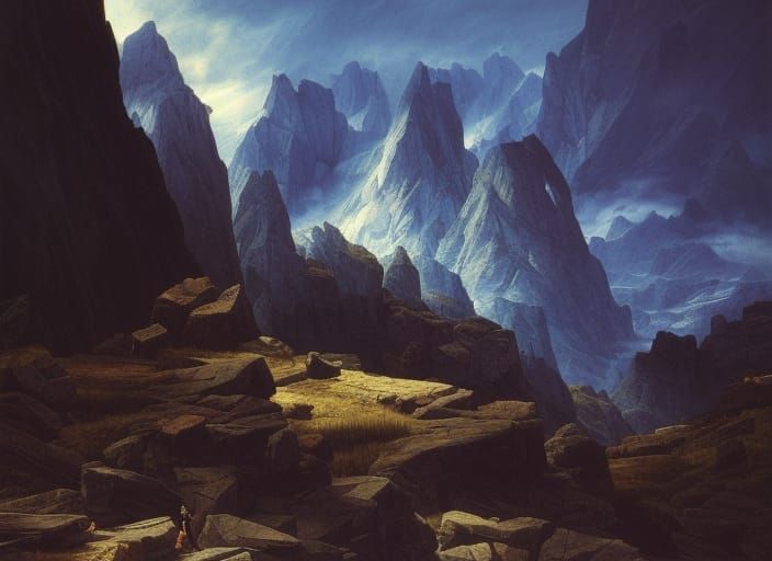 Epic Mountain Range Landscape in Photorealistic Style