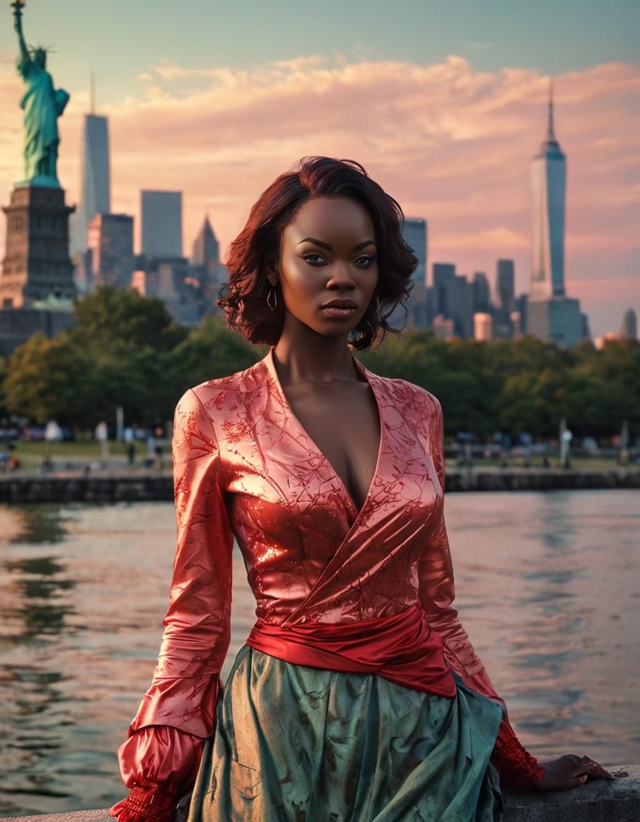 Eugena Washington on Liberty Island: Gothic Romantic Illustr...
