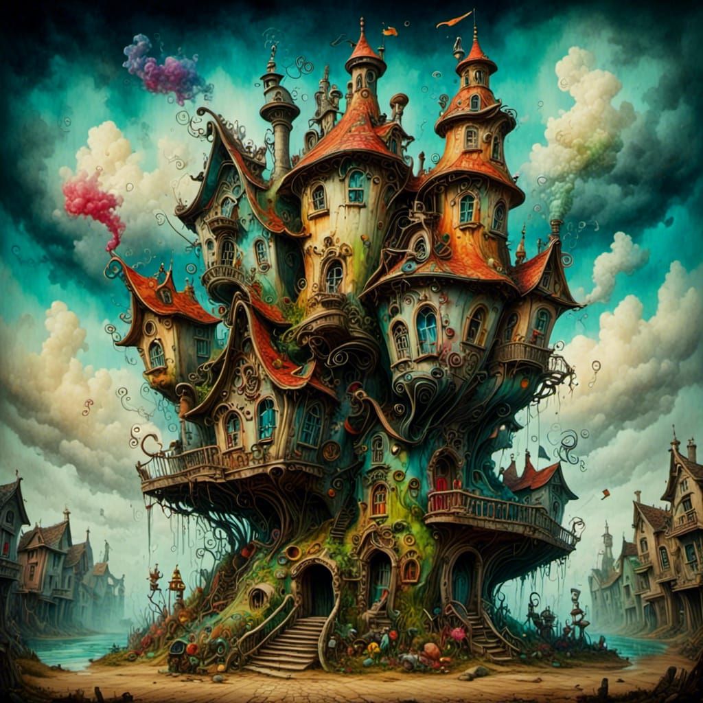 Surrealist Fantasy Landscape in Style of Yves Tanguy