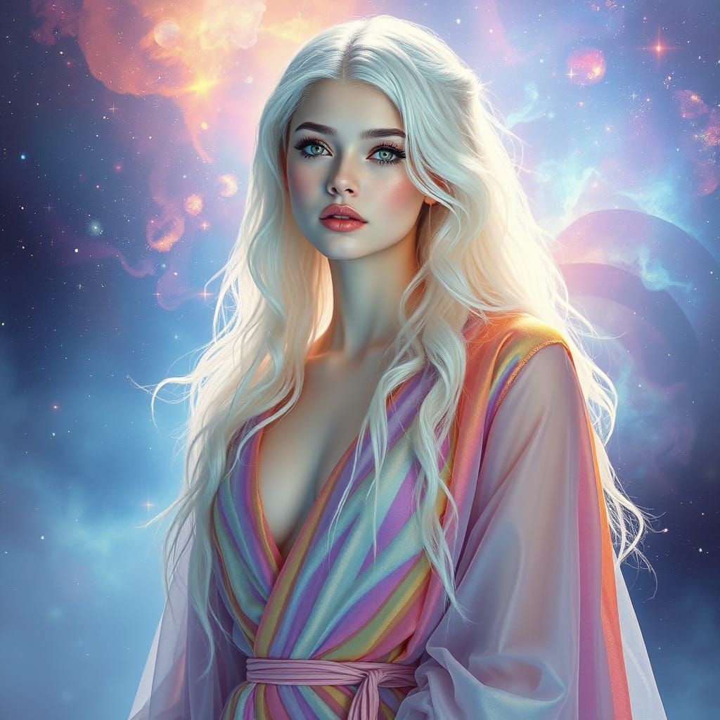 Ethereal Goddess in Psychedelic Splendor
