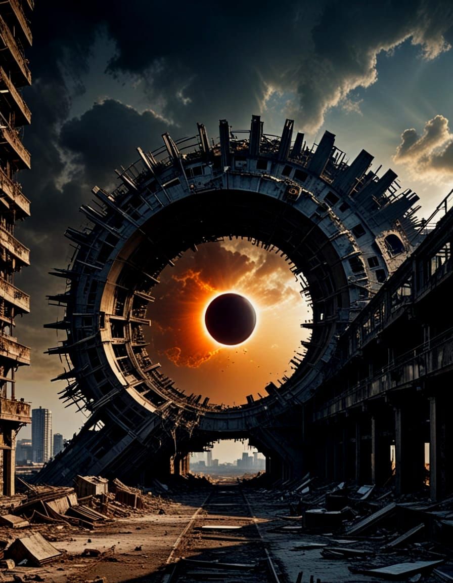 Urban, megastructure, decayed, eclipse, 
 thermogenic