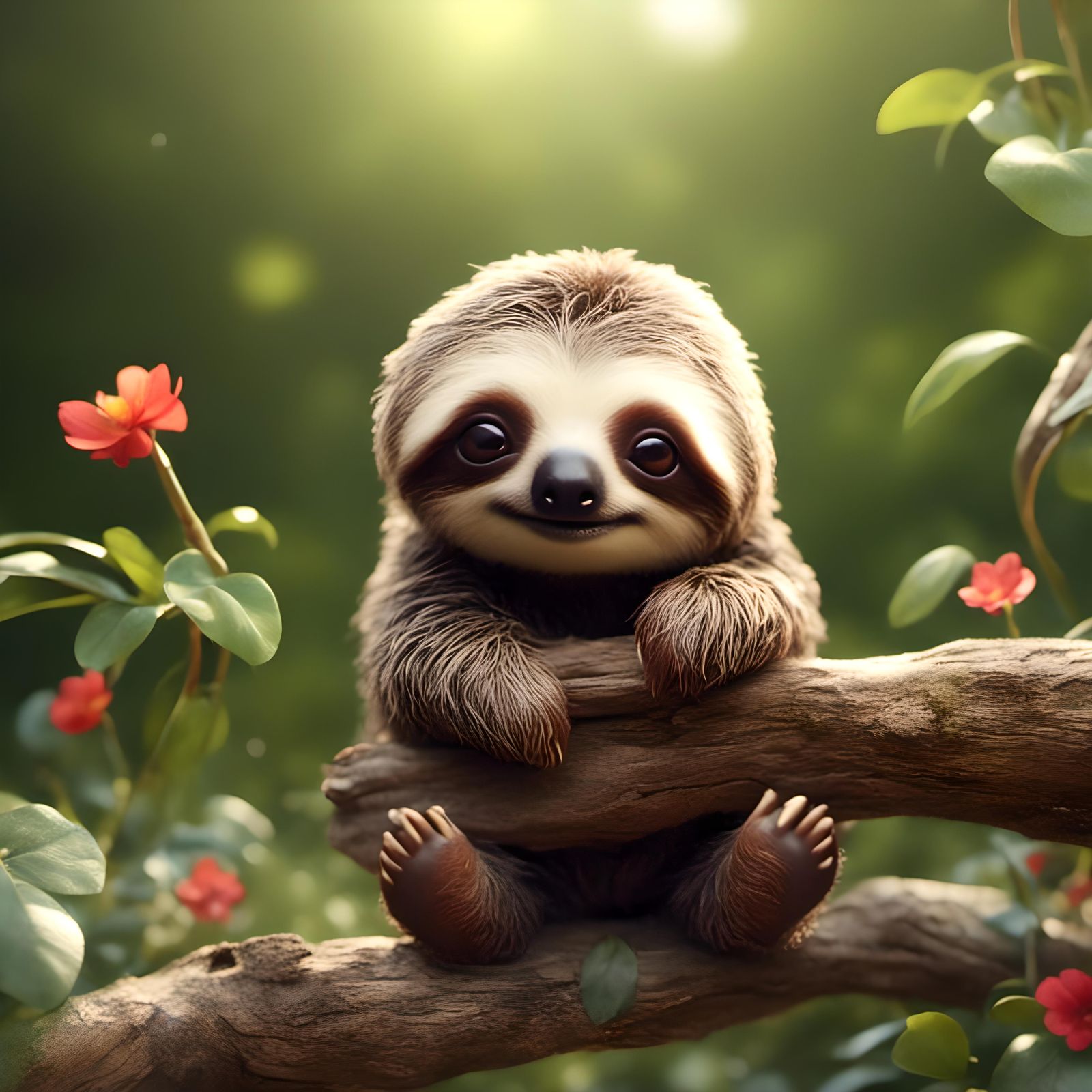 Adorable Baby Sloth Portrait