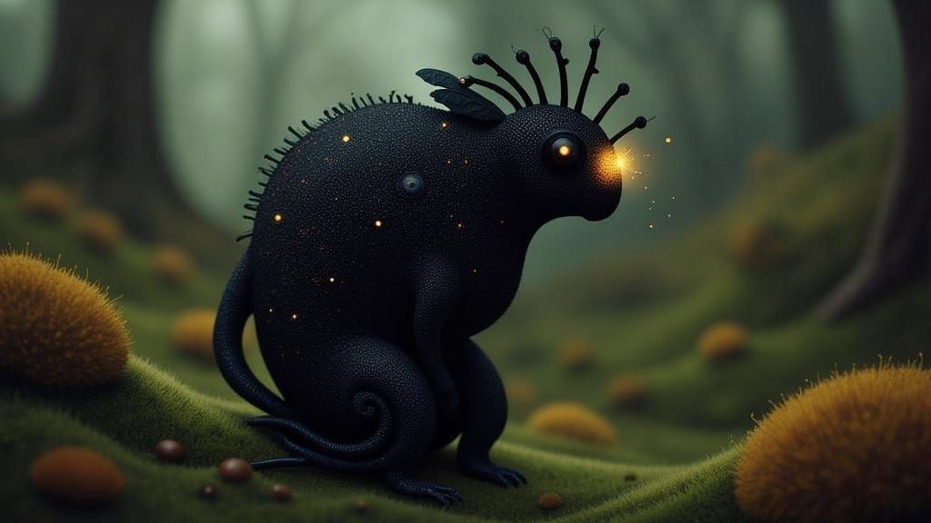 Gothic Supernatural Creature in Ethereal Magical Forest